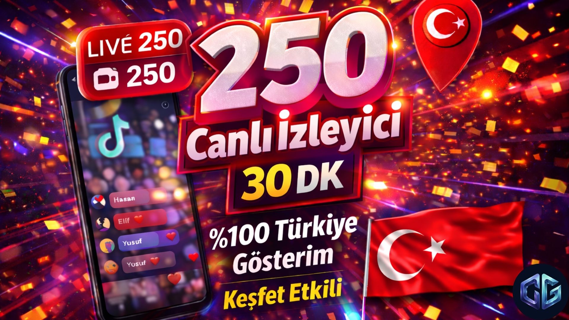 250 Canlı Yayın Seyirci (30dk)