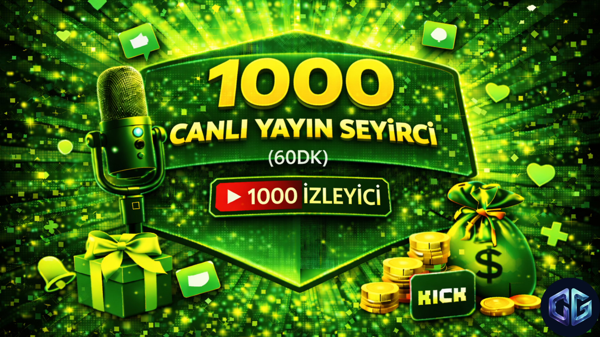 1000 Canlı Yayın Seyirci (60dk)